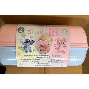 STITCH X Caboodles Makeup Organizer 7-Piece Set Lip Gloss, Nail Polish